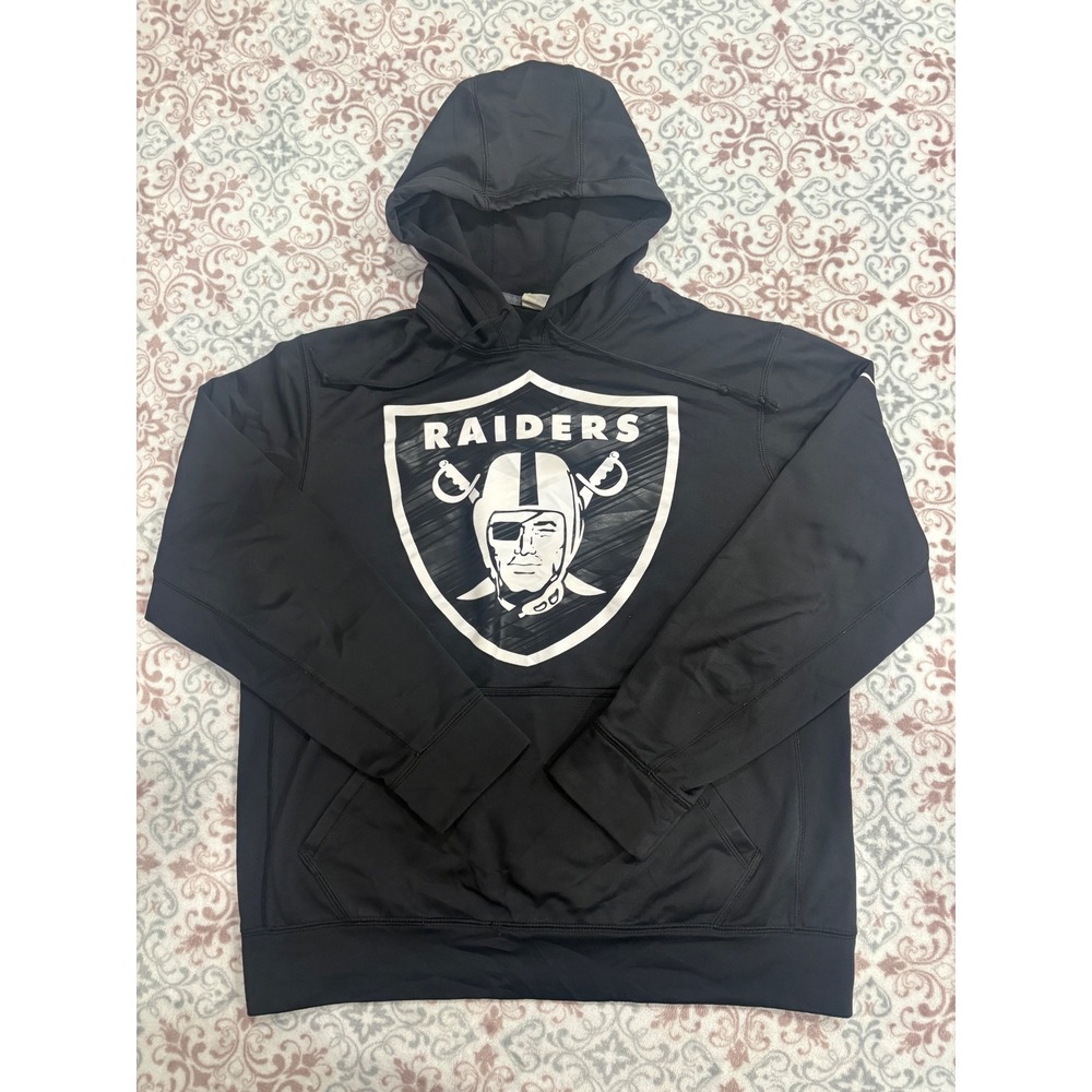 Nike NFL Las Vegas Raiders Therma-FIT Hoodie Mens Medium Black Sweatshirt 56323